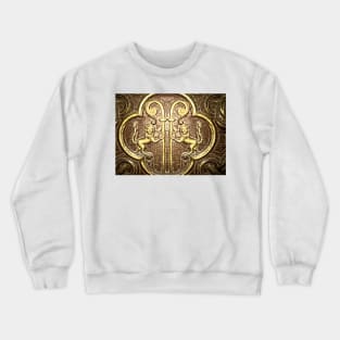 Golden lion and holy crosier Crewneck Sweatshirt